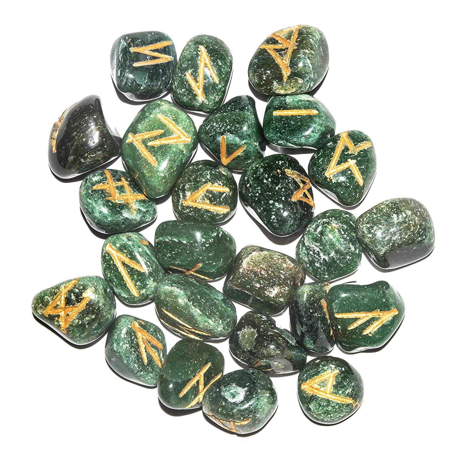 Green Aventurine Rune Stone Set
